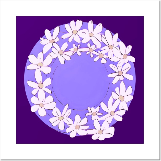 Mother's Day Daisy Chain Flower Wreath (MD23MOD003b) Wall Art by Maikell Designs